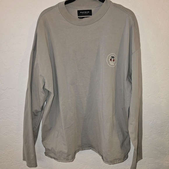 PacSun Los Angeles Boxy Fit Long Sleeve T Shirt Gray XL Skull Cherry Graphic - Picture 3 of 8
